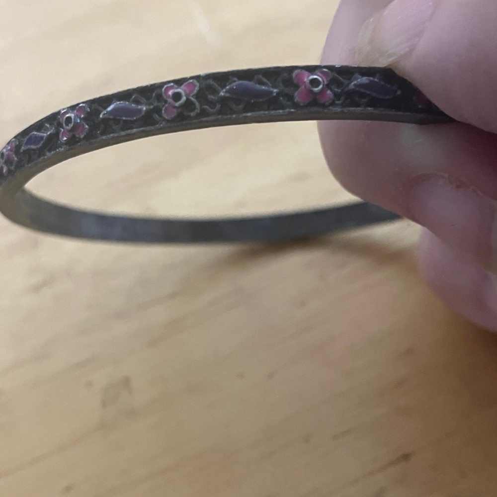 Black Textured Bangle Bracelet